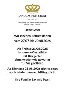 thumbnail of Tagesangebot Landgasthof Krone Betriebsferien KW 31, 32 ,33, 34